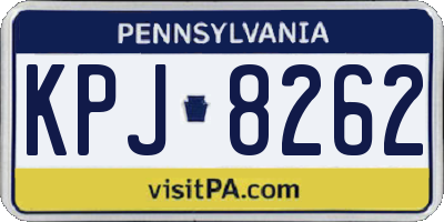 PA license plate KPJ8262