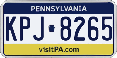 PA license plate KPJ8265