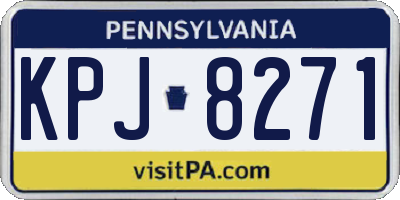 PA license plate KPJ8271