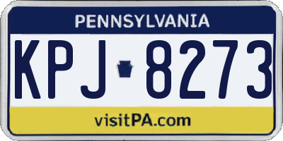 PA license plate KPJ8273