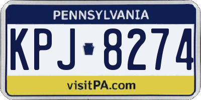 PA license plate KPJ8274