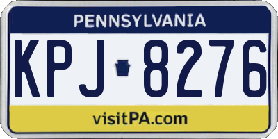 PA license plate KPJ8276