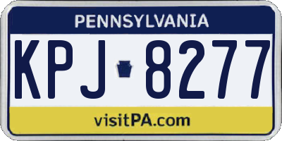 PA license plate KPJ8277