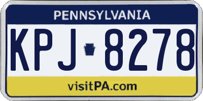 PA license plate KPJ8278
