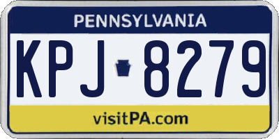 PA license plate KPJ8279