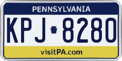 PA license plate KPJ8280