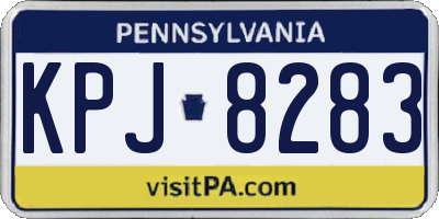 PA license plate KPJ8283