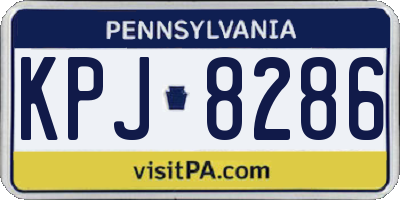 PA license plate KPJ8286