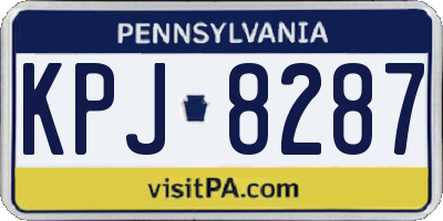 PA license plate KPJ8287