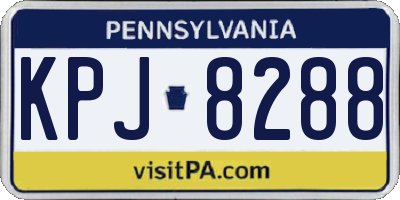 PA license plate KPJ8288
