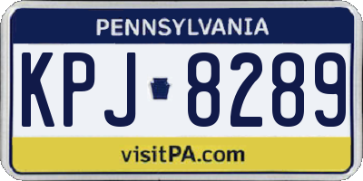 PA license plate KPJ8289