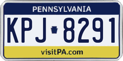 PA license plate KPJ8291