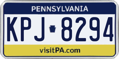 PA license plate KPJ8294