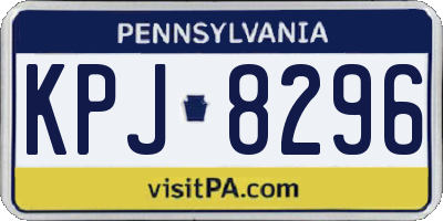 PA license plate KPJ8296