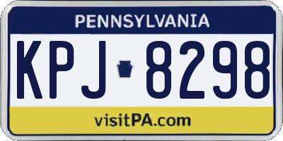 PA license plate KPJ8298