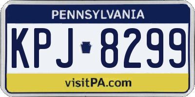 PA license plate KPJ8299