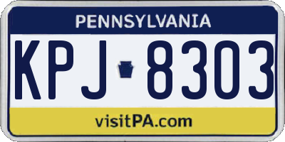 PA license plate KPJ8303