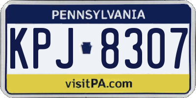 PA license plate KPJ8307