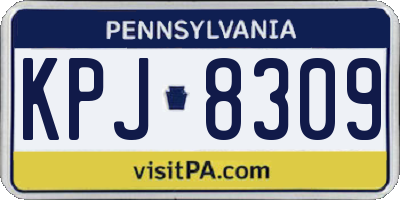 PA license plate KPJ8309