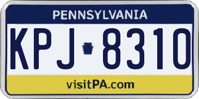 PA license plate KPJ8310