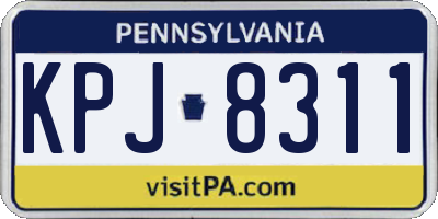 PA license plate KPJ8311