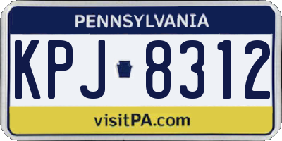 PA license plate KPJ8312