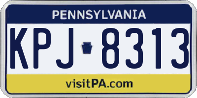PA license plate KPJ8313