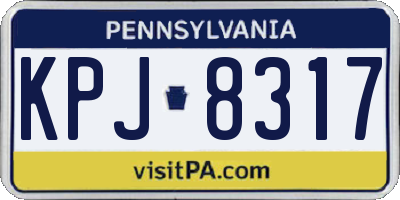 PA license plate KPJ8317