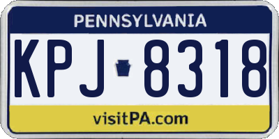 PA license plate KPJ8318
