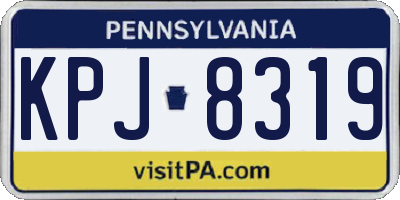PA license plate KPJ8319