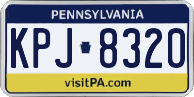 PA license plate KPJ8320