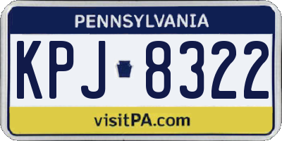 PA license plate KPJ8322