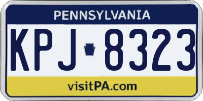 PA license plate KPJ8323