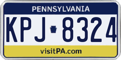 PA license plate KPJ8324