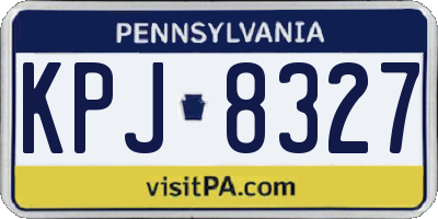 PA license plate KPJ8327