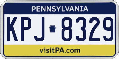 PA license plate KPJ8329