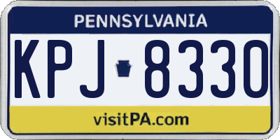 PA license plate KPJ8330