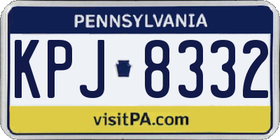 PA license plate KPJ8332
