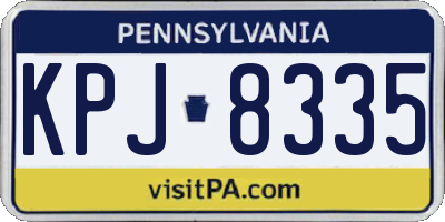PA license plate KPJ8335