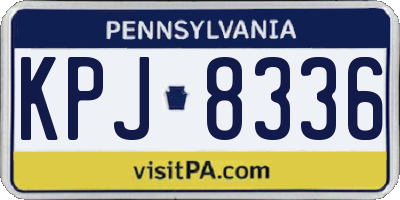 PA license plate KPJ8336