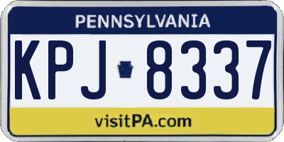 PA license plate KPJ8337