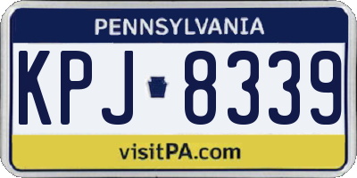 PA license plate KPJ8339