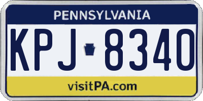 PA license plate KPJ8340