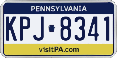 PA license plate KPJ8341