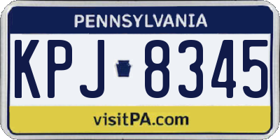 PA license plate KPJ8345