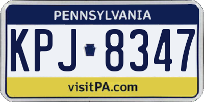 PA license plate KPJ8347