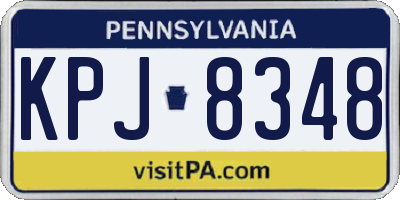 PA license plate KPJ8348