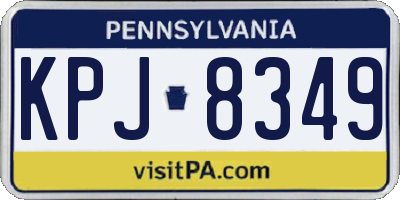 PA license plate KPJ8349