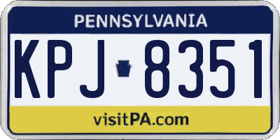 PA license plate KPJ8351