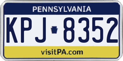 PA license plate KPJ8352
